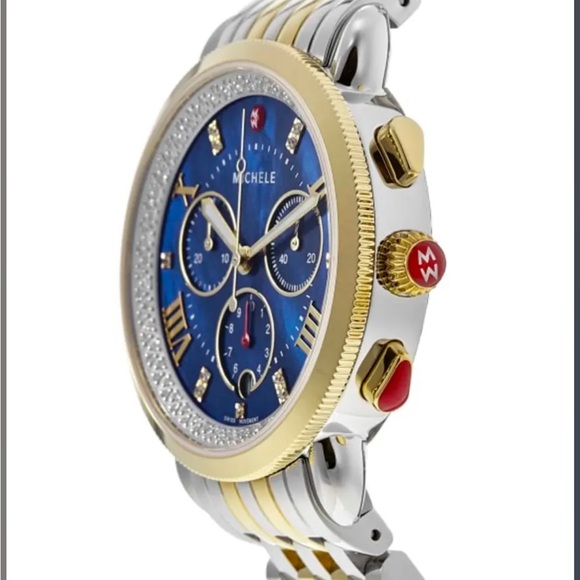 Sport Sail Blue Dial Diamond Two-Toned Women's Watch MWW01C000144 - Picture 2 of 10